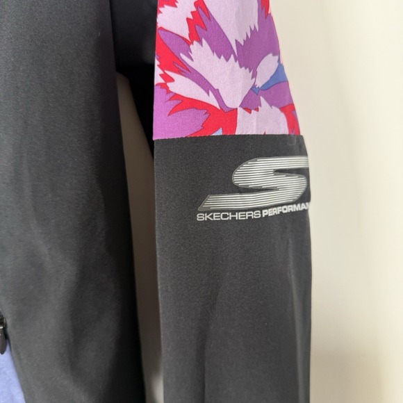 Women's Skechers Performance Full Zip Athletic Jacket Black Pink Purple Medium - Picture 4 of 6
